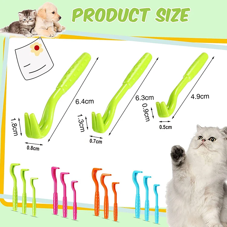 3Sets Flea Remover Hook Tick Remover Tweezer Tick Pull Pet Cat Dog Tick Clamp Accessaries Pet Mite Flea Extractor Dog Accessarie