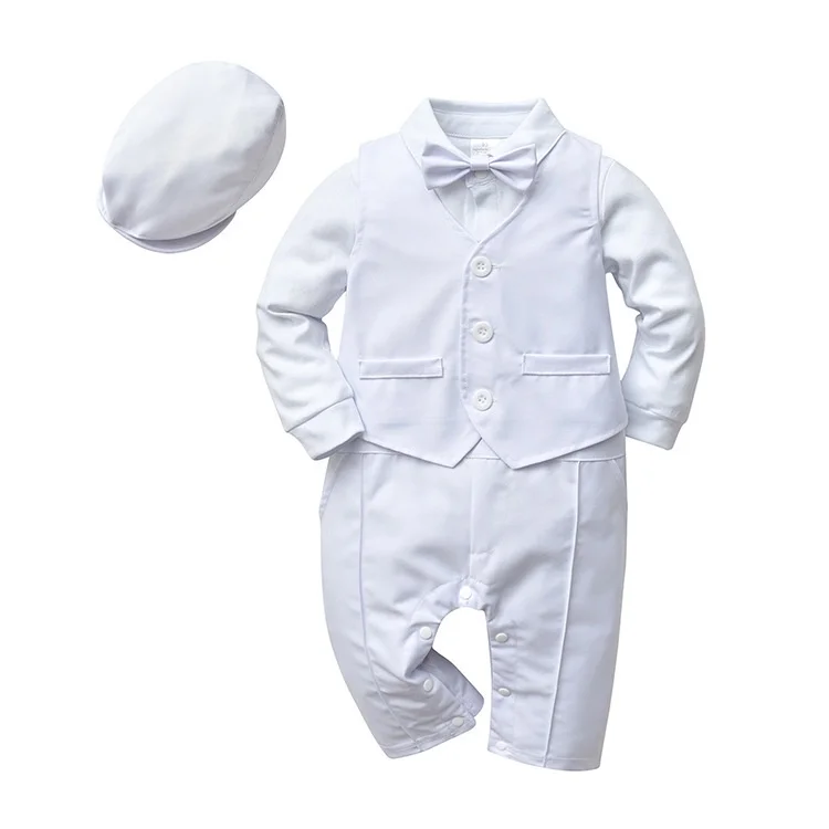 Baby Boy Baptismal Christening Formal Outfit Set Baptismal Attire for Infant Gentleman Boss Costume Newborn Photoshoot Outfit