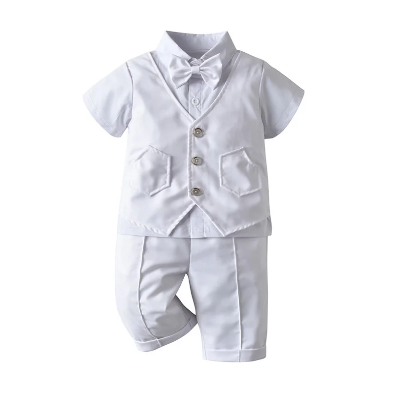 Baby Boy Baptismal Christening Formal Outfit Set Baptismal Attire for Infant Gentleman Boss Costume Newborn Photoshoot Outfit