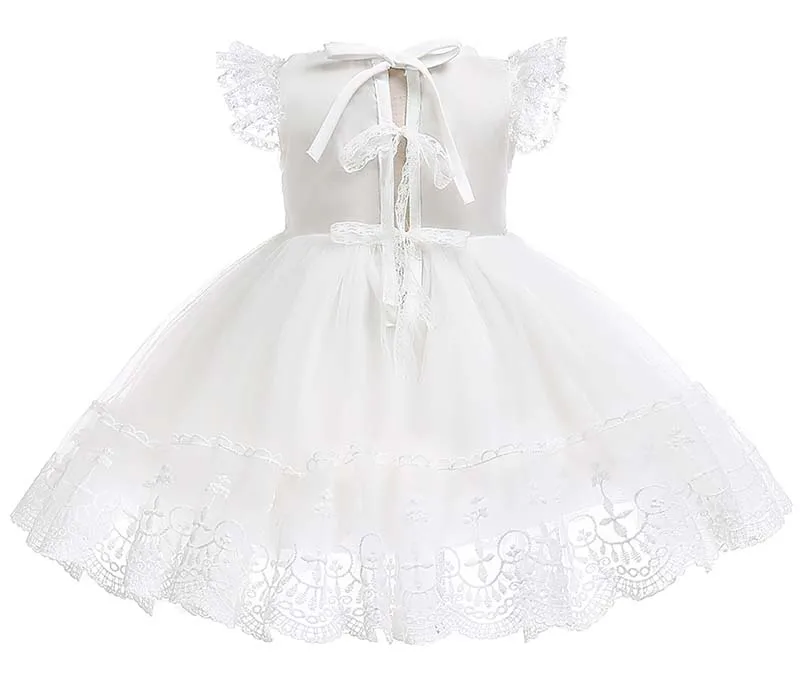 Summer White Dress Girl Baby Christening Outfits Infant Lace Baptism Gown Flower Girl Princess Wedding Dress Baby Girl Clothes