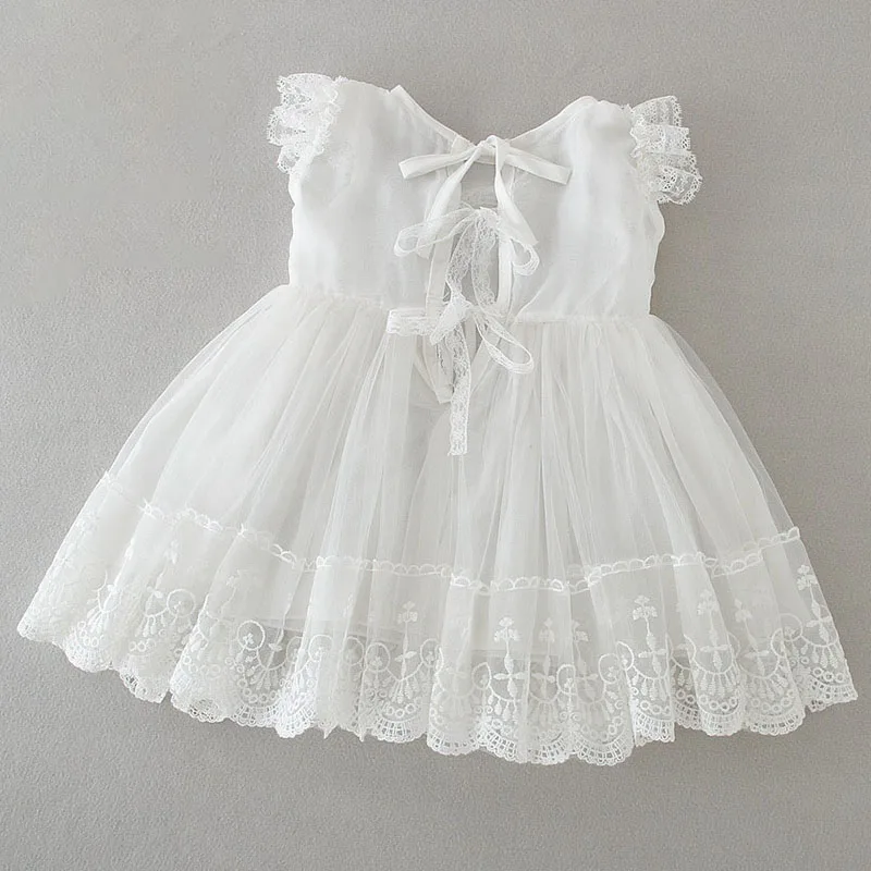 Summer White Dress Girl Baby Christening Outfits Infant Lace Baptism Gown Flower Girl Princess Wedding Dress Baby Girl Clothes