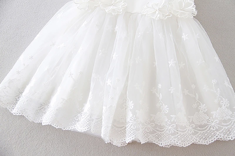 Summer White Dress Girl Baby Christening Outfits Infant Lace Baptism Gown Flower Girl Princess Wedding Dress Baby Girl Clothes