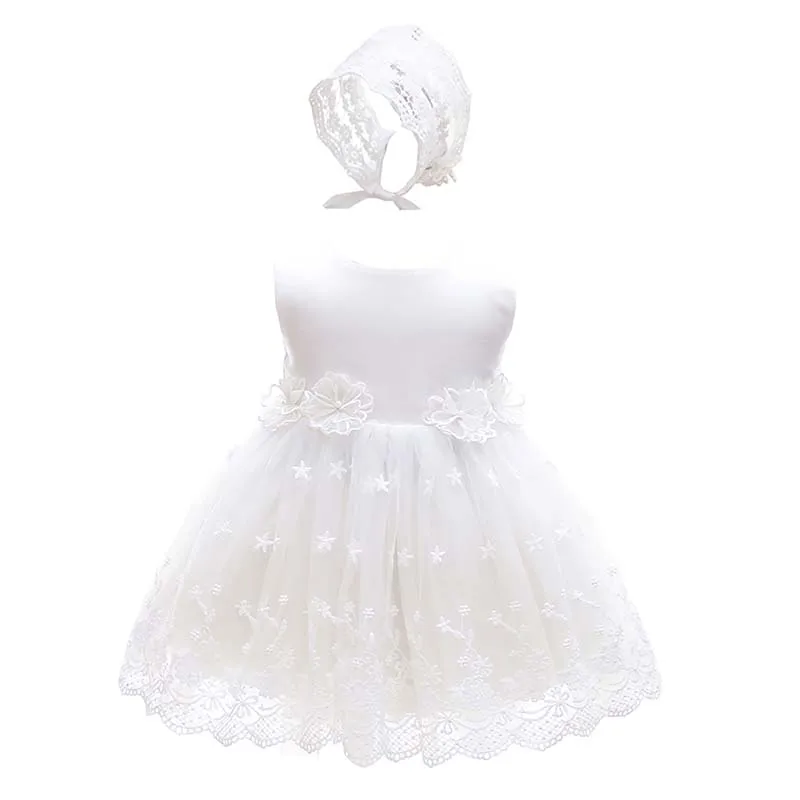 Summer White Dress Girl Baby Christening Outfits Infant Lace Baptism Gown Flower Girl Princess Wedding Dress Baby Girl Clothes