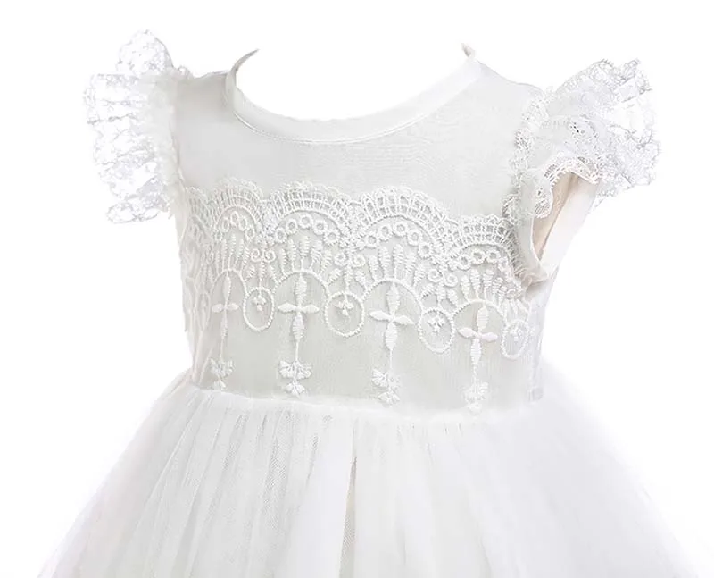 Summer White Dress Girl Baby Christening Outfits Infant Lace Baptism Gown Flower Girl Princess Wedding Dress Baby Girl Clothes