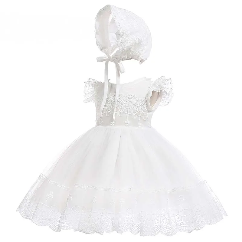 Summer White Dress Girl Baby Christening Outfits Infant Lace Baptism Gown Flower Girl Princess Wedding Dress Baby Girl Clothes