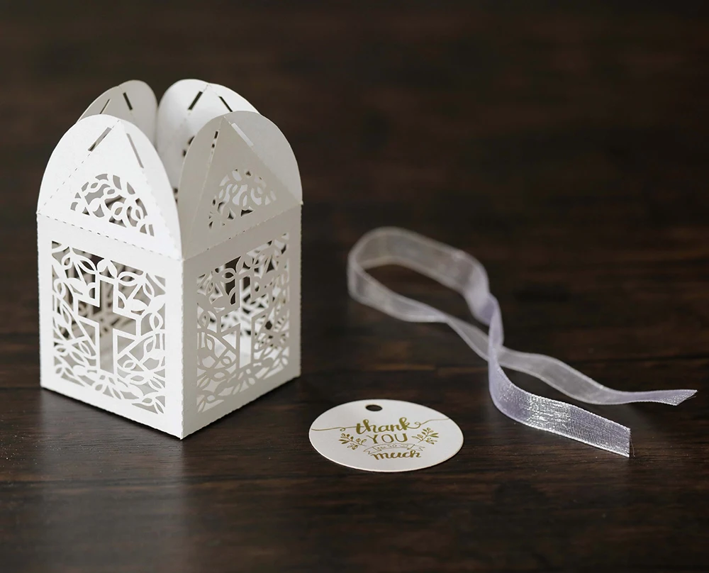 50/20/10sets Crossing Candy Dragee Boxes Angel Gift Box Baby Shower Baptism Birthday First Communion Christening Wedding Decor