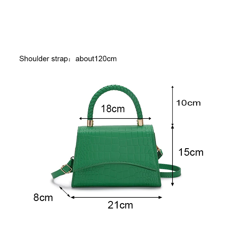 Retro Women Bag Western Style Shoulder Bag Handbag Korean Version Crocodile Pattern Small Square Bag Fashion And Simple Crossbod