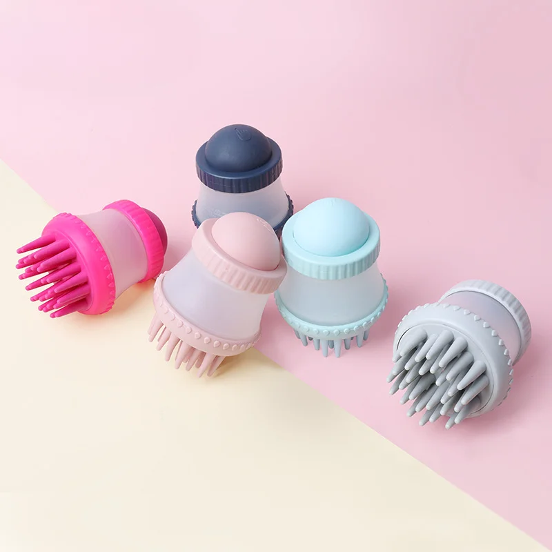 Silicone Dog Cat Shower Brush Pet Shampoo Dispenser Massager Bath Brush Bathroom Puppy Washing Grooming Brush Dog Accessories