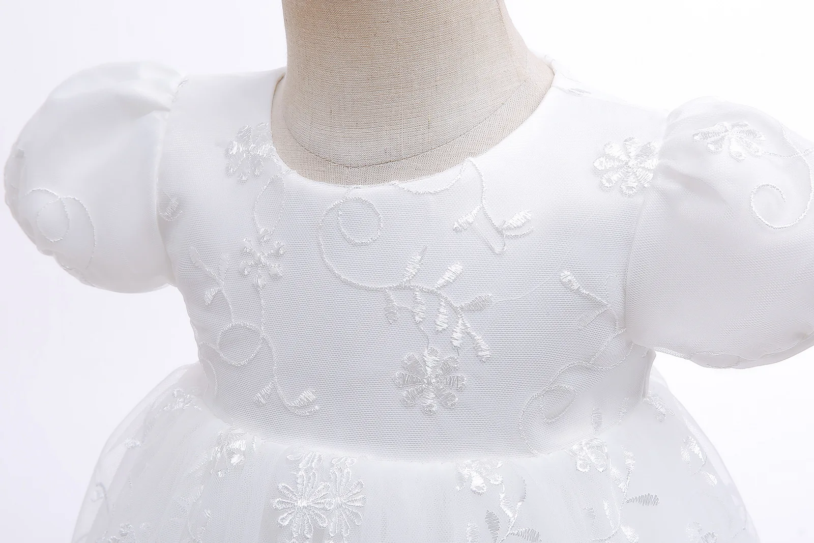 Hetiso White Infant Dress for Baptism Baby Girls Lace Dresses with hat Kids Clothes Christening Birthday Outfits 3-24 Month