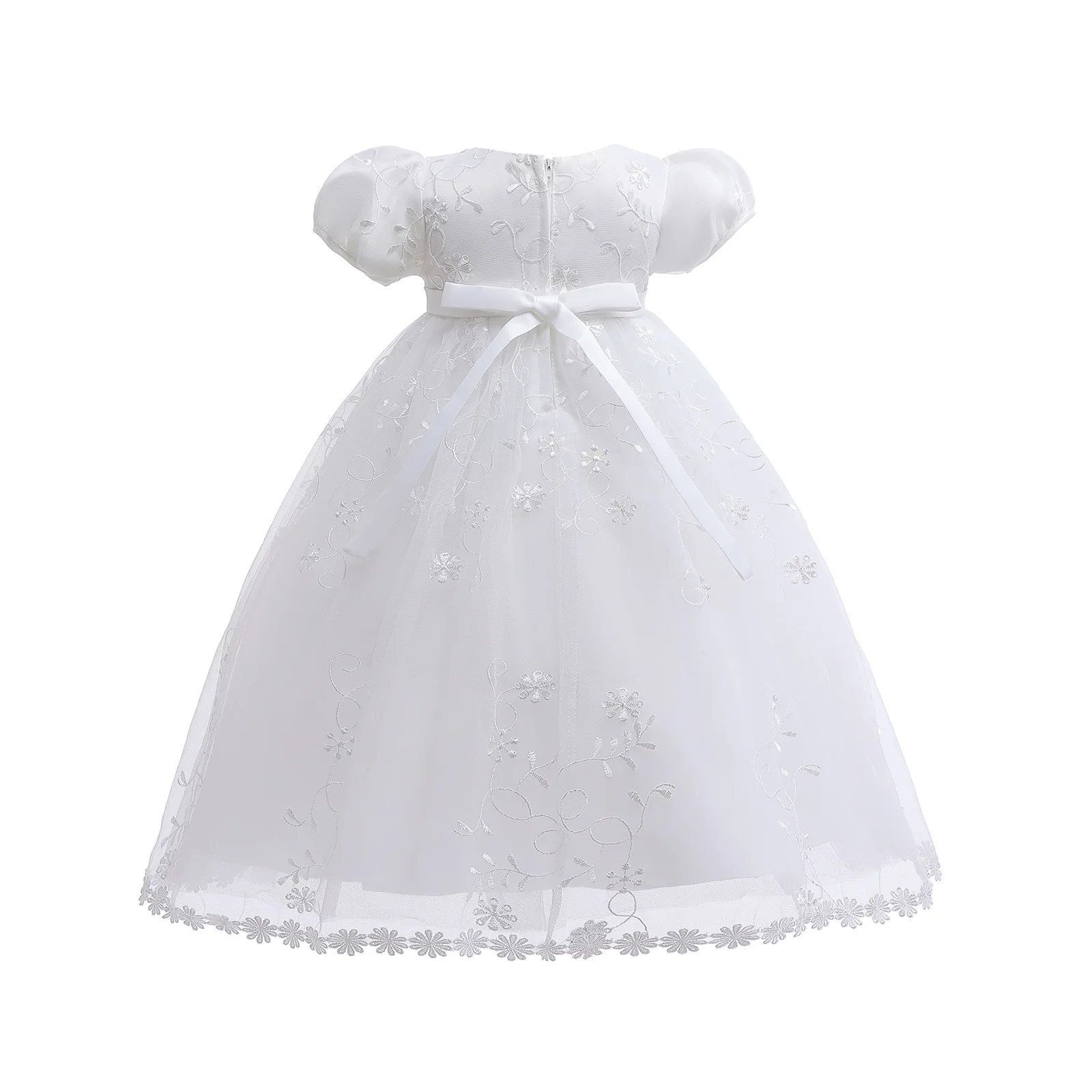 Hetiso White Infant Dress for Baptism Baby Girls Lace Dresses with hat Kids Clothes Christening Birthday Outfits 3-24 Month